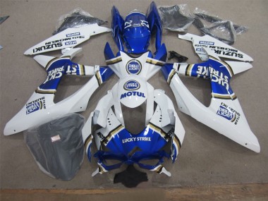 Blanc Lucky Strike Bleu Motul Carénage GSXR 600 K8 2008-2010