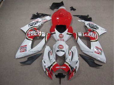 Blanc Lucky Strike Rouge Motul Carénage GSXR 1000 K5 2005-2006