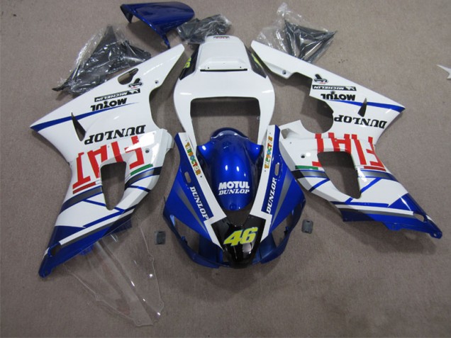 Bleu Blanc Motul Dunlop 46 Carénage R1 1998-1999