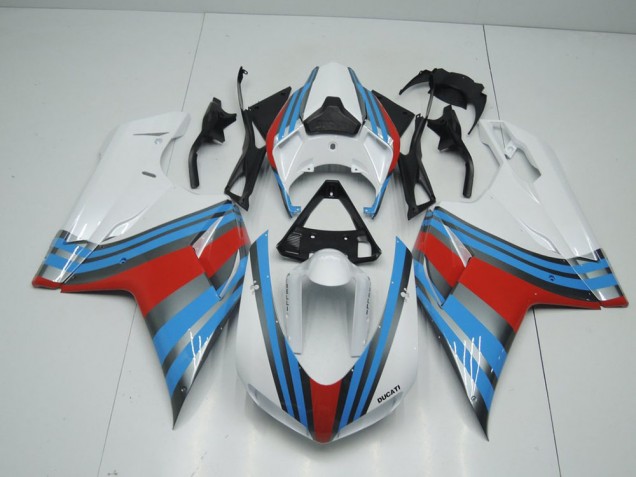 Bleu Blanc Rouge Carénage Ducati 848 1098 1198 2007-2014