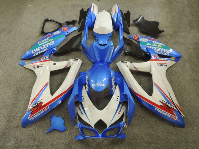 Bleu Blanc avec Décalque Carénage GSXR 600 K8 2008-2010