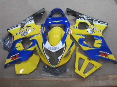 Jaune Bleu Corona Extra Carénages GSXR 600 K4 2004-2005