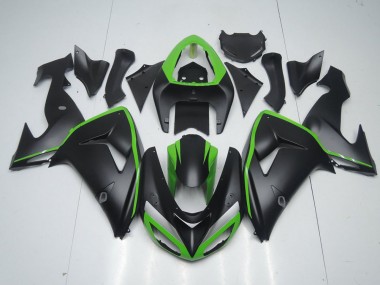 Noir Mat avec Ligne Verte Carénage ZX10R 2006-2007