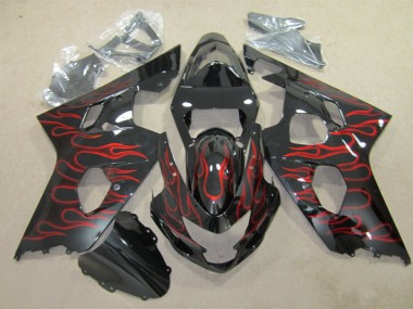 Noir Rouge Flamme Carénage GSXR 600 K4 2004-2005