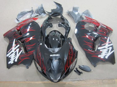 Noir Rouge Flamme Carrosserie GSXR 1300 Hayabusa 1996-2007